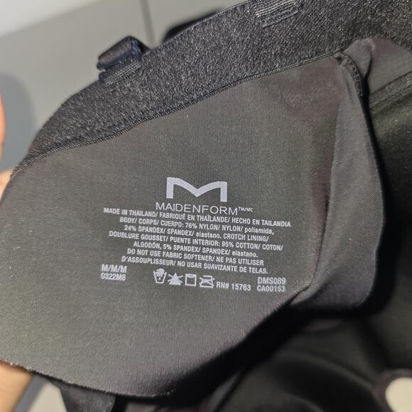 Maidenform Bodysuit Faja Womens Med Black Shapewear Tummy Control Slip Lingerie - Picture 3 of 7